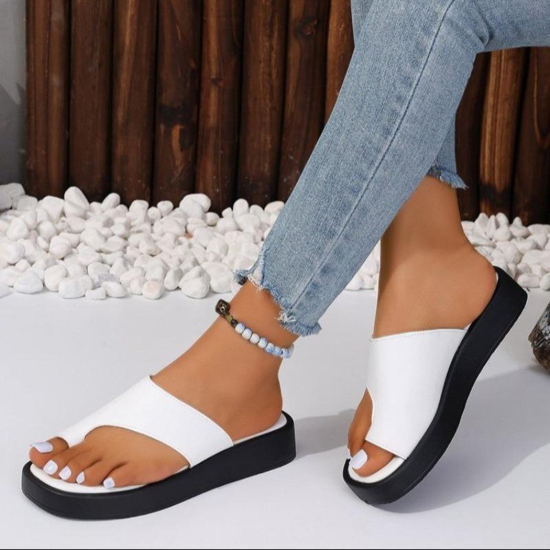 Dámské platformové sandály s páskem mezi prsty, ploché letní boty