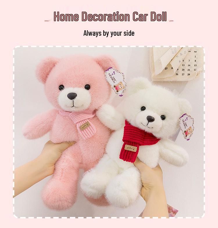 Little Bear Plush Winter Scarf - Cute Teddy Doll Gift for Kids' Birthdays