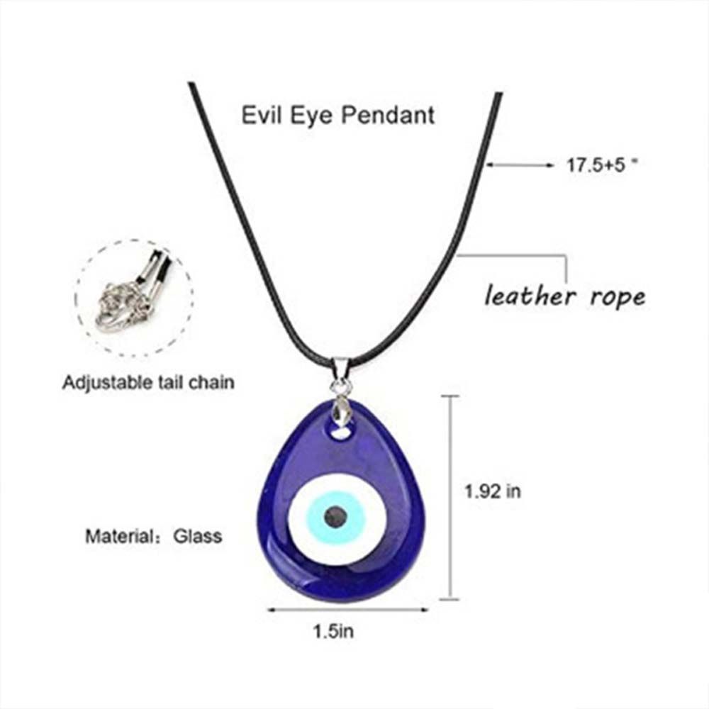 Pu Leather Chains Drop Shaped Lucky Fashion Jewelry Clavicle Chains Demon Eye Blue Eyes Necklace