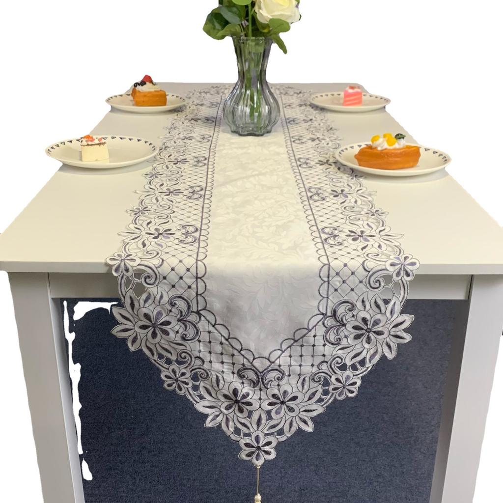 European Table Flag, Simple And Fashionable Style Table Cloth Embroidery Hollow Home Decoration Fringed Table Flag