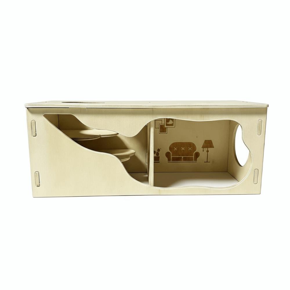 Chew-Proof Wooden Hamster House Detachable Hamster Hiding Corner Practical Mouse Habitat  Playing