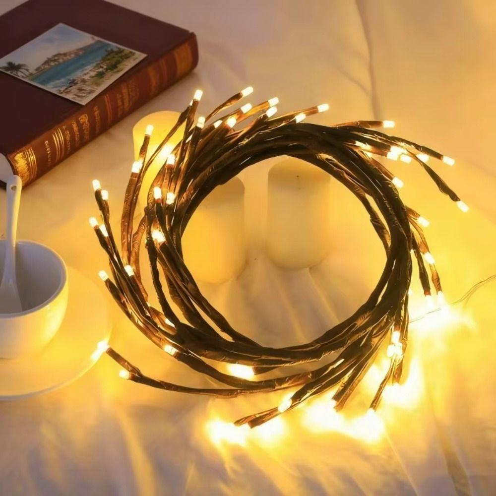 48/72/96 LED Vine Decorative Lights 8 Lighting Mode Bendable Indoor String Lights USB Powered Willow Vine Branch Lights