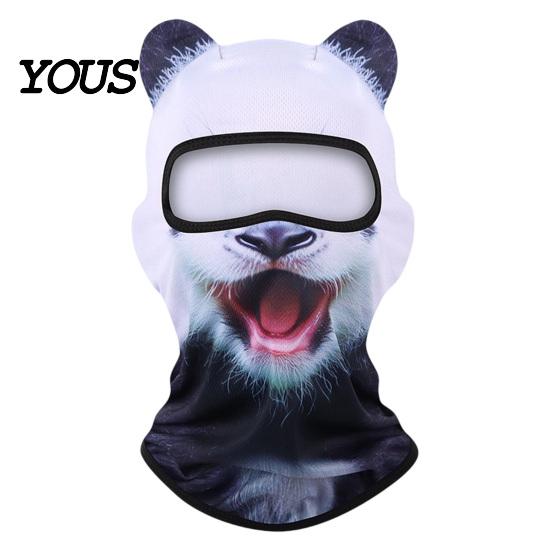 Breathable Balaclava Animal Print Face Mask with Ears, Quick Dry Cycling Ski Mask, Full Cover for Halloween Cosplay Party Pattern