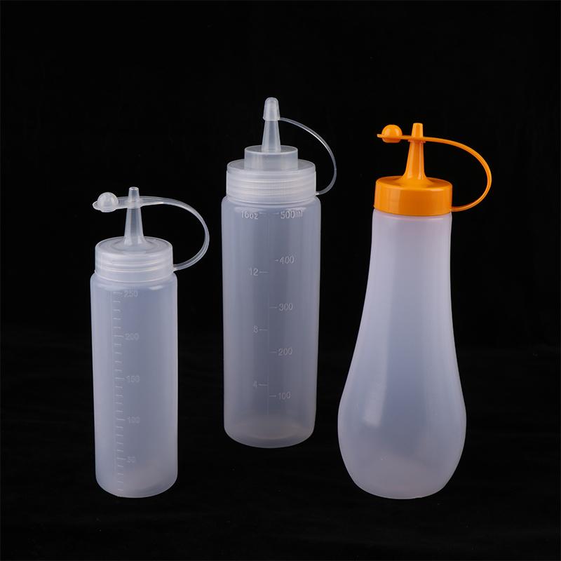 250-1000Ml Condiment Squeeze Bottles Ketchup Mustard Salad Bbq Sauces Olive Oil Dispenser Kitchen Tools Squeeze Seasoning Bottle