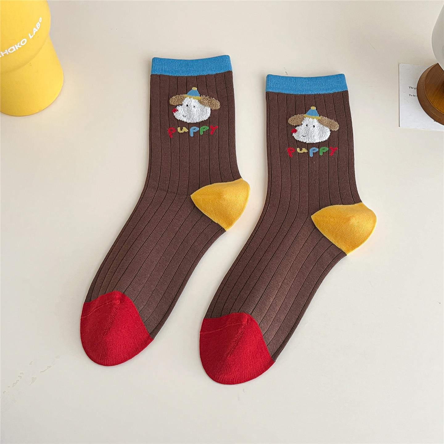 Cute Japanese Dachshund Mid-Tube Women s Socks - Trendy Autumn/Winter College Style, Boneless Long Cotton. One Size (Fits 35-39)