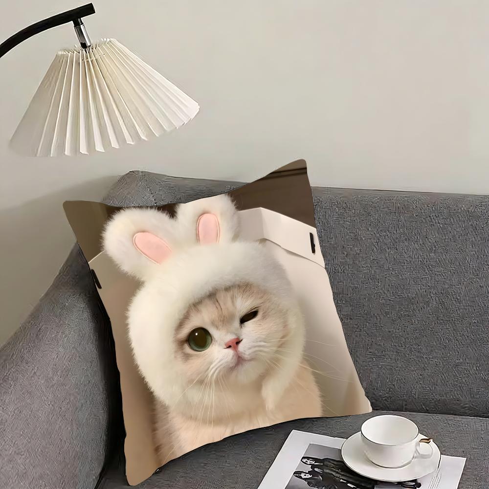 Cute Pet Animal Cushion Cover Reversible Plush Pillow Cover – For car, sofa, bedroom, perfect as a gift.