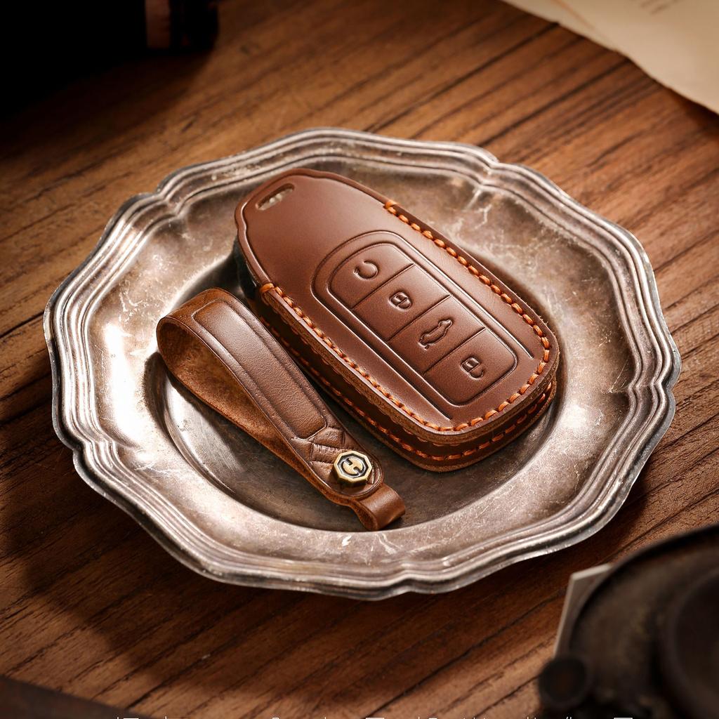 Bilnyckelskydd är lämpligt för Chery Tiggo 8Plus Oumengda nyckelväska källfabrik kohud skyddsfodral