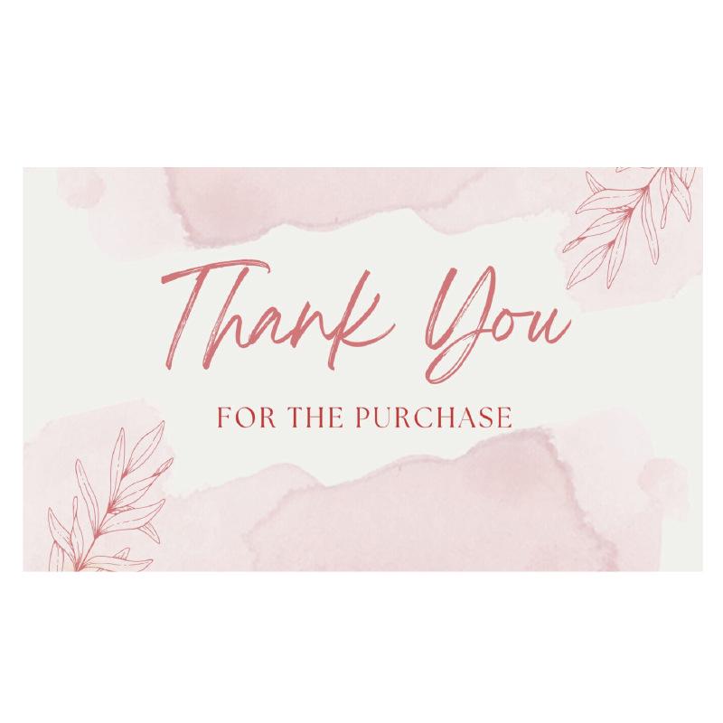 Pink 'Thank You' Cards - 50 Sheets/Pack for Gift Boxes, Decorations, and Postcards