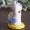 Kutani Beckoning Gold Coin and White Relief Ware, Right-handed Cat, Design, N-007F