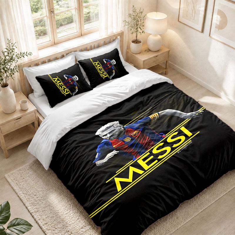 Patalynės komplektas 1 antklodės užvalkalas 2 pagalvių užvalkalai Lionelio Messi spaudinys Miegamojo namų dekoravimas