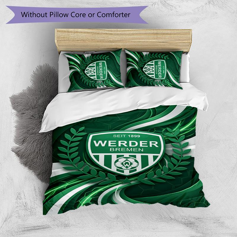 Set Lenzuola 3 Pezzi Stampato Werder Bremen, Comodo Set Copripiumino per Camera da Letto Amico della Pelle