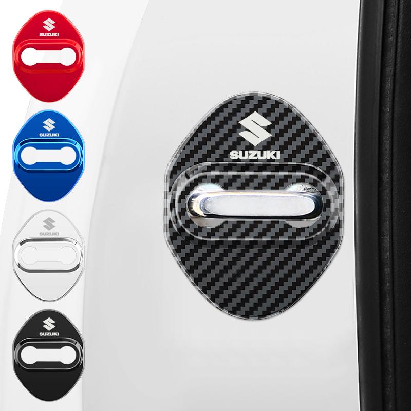 HECQ4 4 PCS/Set Fashion Stainless Steel Car Covers Door Lock Protecting Cover For Suzuki Vitara jimny SWIFT SX4