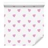 Hearts Wallpaper White and Powder Pink 50x1000