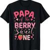 Papa Of The Berry Sweet One Strawberry First Birthday T Shirt