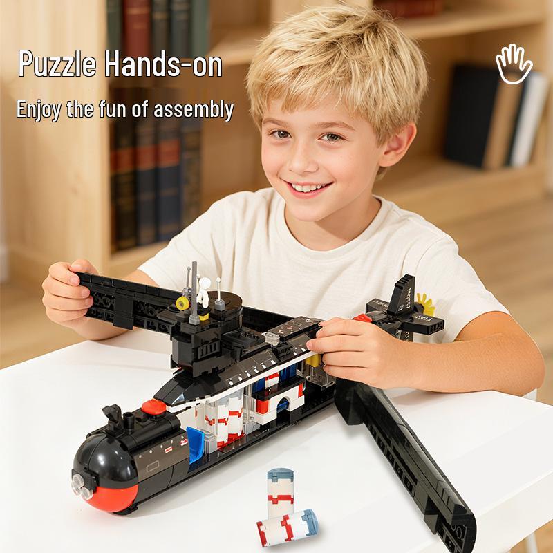 Nuclear Submarine Compatible Building Blocks Playset for Kids