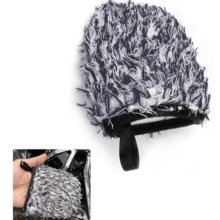 YUWENW Car Wash Glove Car Wash Car Wash Car Tire Strong Hand Dirt Wheel Scratch Car Wash Wheel Wash Car Wash No Hair Black Mitt, 1-Piece Set, Tool,