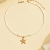 1pc Handmade Starfish Pendant Necklace With Faux Pearl Beads, Ocean Theme Jewelry For Women To Wear Daily