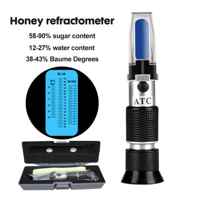 Honey Handheld Refractometer Brix 58-90% Sugar Content Beekeeping ATC Refraction Sweetness Concentration Meter With Box 50% Off