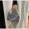 IELGY Korean sequined underarm shoulder bag, fashionable versatile portable trendy small square bag