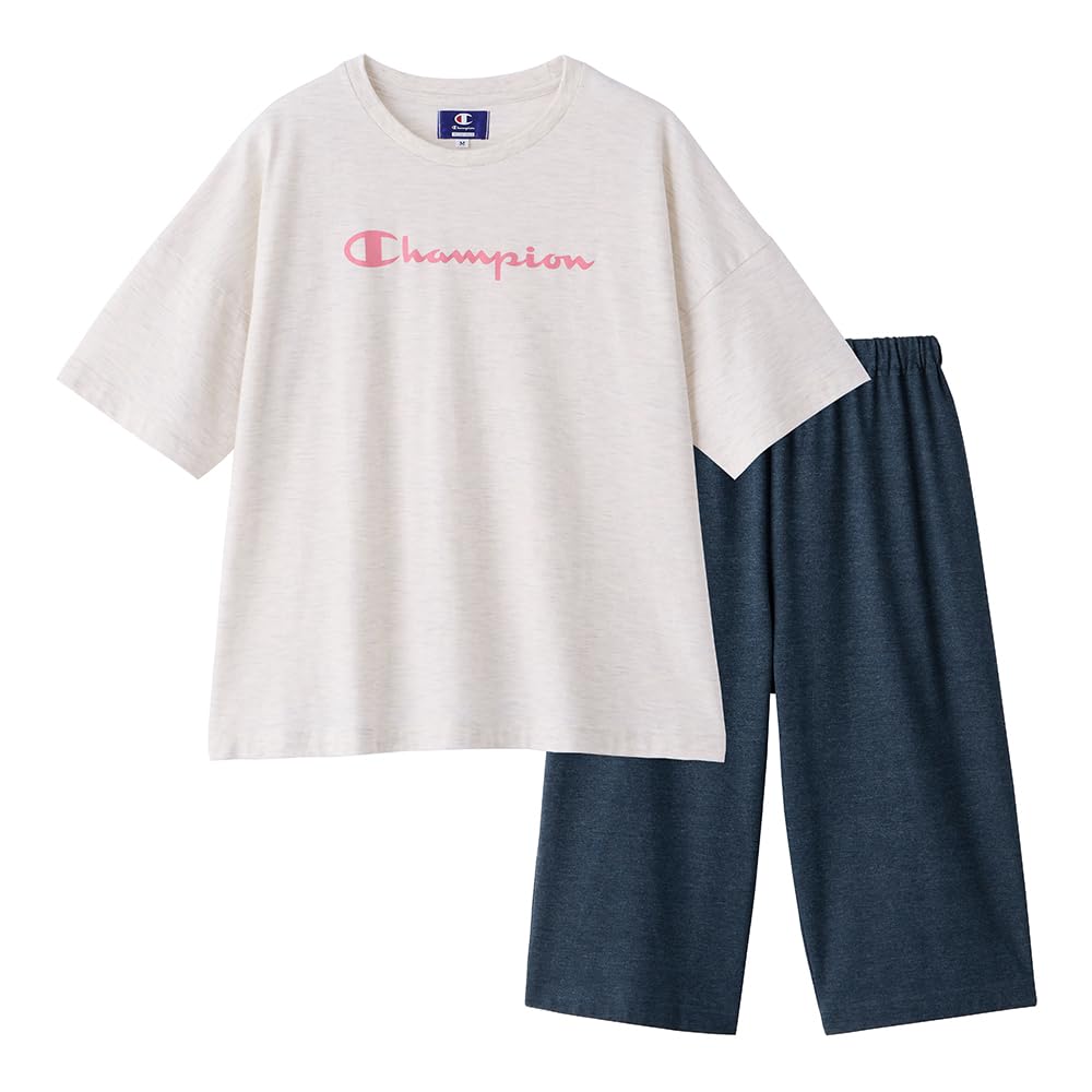 

Gunze Champion Short Sleeve Length Ivory Women s Pajamas, 5/8 Pants, Jersey, слоновая кость