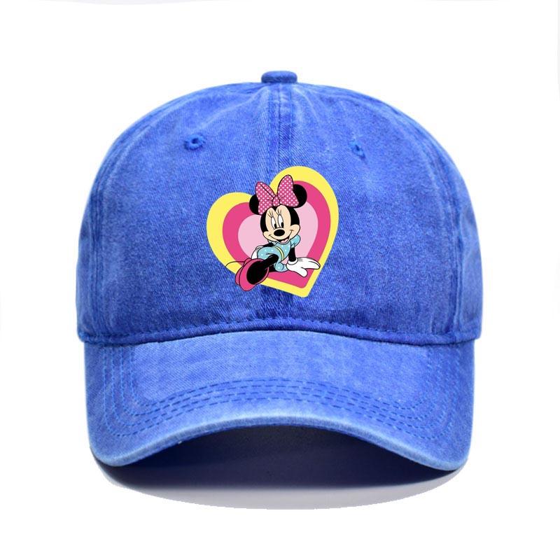 Retro Washed Mickey Mouse Print Baseball Cap Men Women Vintage Kpop Snapback Cap Adjustable Breathable Trucker Hat Sunscreen Hat