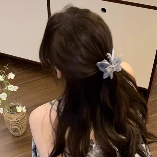 Hair Claw Medium Size Butterflies Shape Acetate Plate Hair Clip Gradient Texture Strong Grip Back Head Hair Claw Hair Accessories