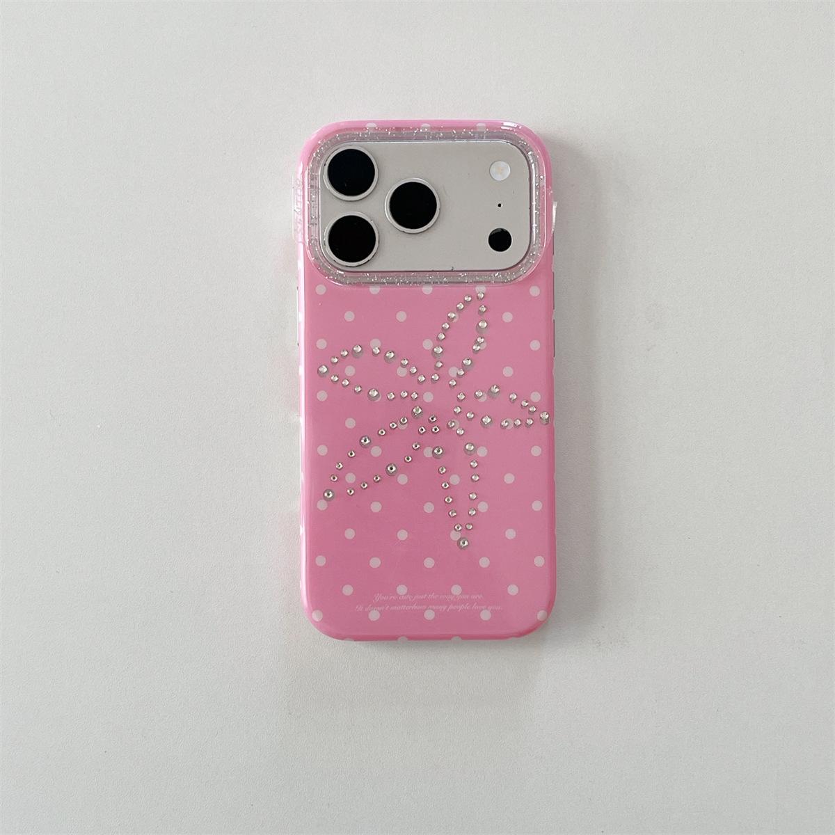

Simple Creative Rhinestone Flower Anti-fall Case for iPhone 15 & 17/16 ProMax iPhone 16 Pro Max