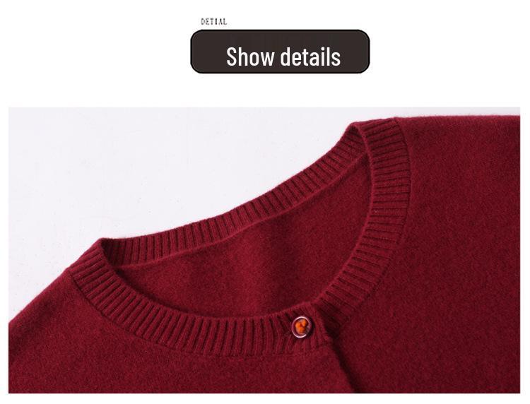 Cardigan Lungo in Maglia 100% Lana Pura da Donna - Nuovo Maglione Girocollo Autunno/Inverno per Mamma