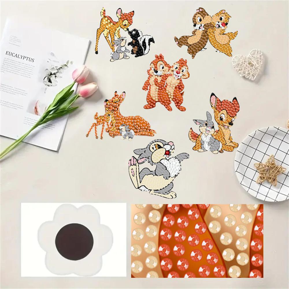 

6Pcs Animal Series Diamond Art Fridge Magnet Diamond Painting Refrigerator Magnet DIY Fridge Stickers for Fridge Whiteboards