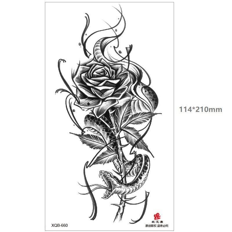 Dragon Wolf Tiger Black Water Transfer Simulation Disposable Temporary Half-Arm Animal Set Tattoo Sticker