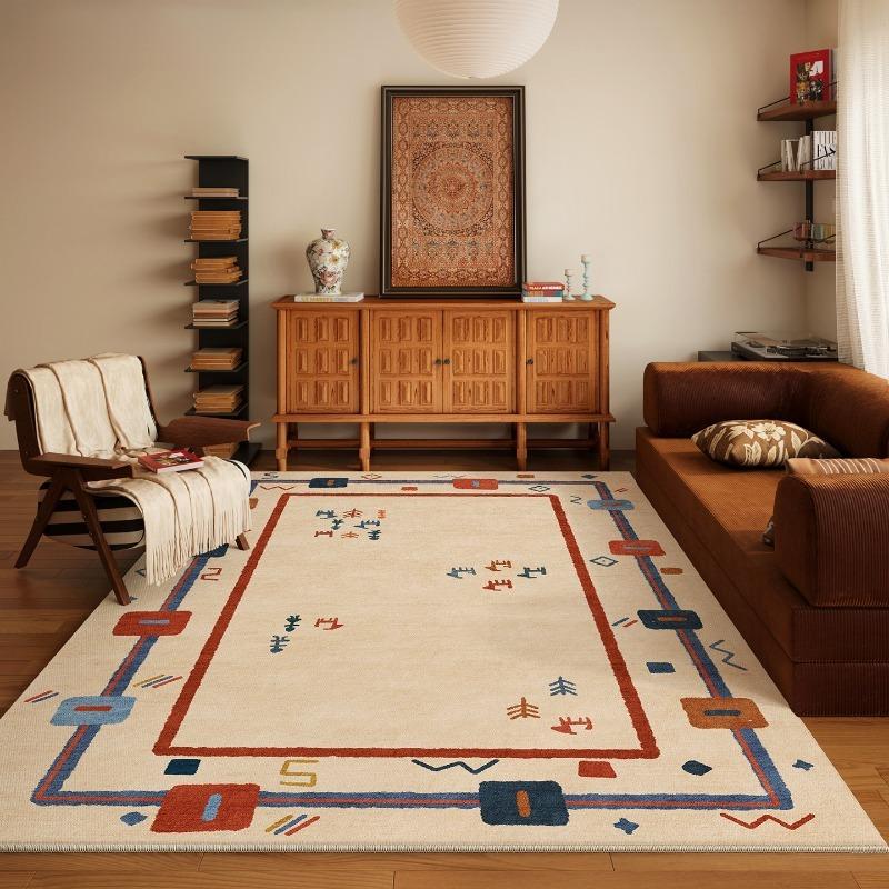 

Nordic Retro High-end Living Room Carpet Bohemian Decor Sofa Coffee Table Floor Mat Non-slip Soft Machine Washable Bedroom Rug 50X80cm
