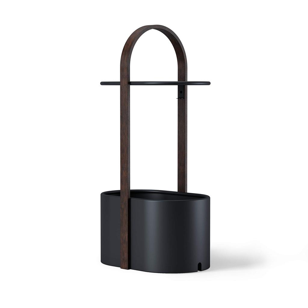 Umbra Storage Table, Side Table, Black/Walnut, W24 x D35 x H68cm, HUB 21013760048