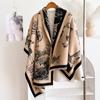 Retro Double-Sided Printing Imitation Cashmere Women'S Scarf Winter Fashion High Temperament Thickened Warm Versatile Shawl
