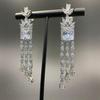 Elegant Zircon Tassel Silver Needle Earrings for Women's Banquet and Evening Dress