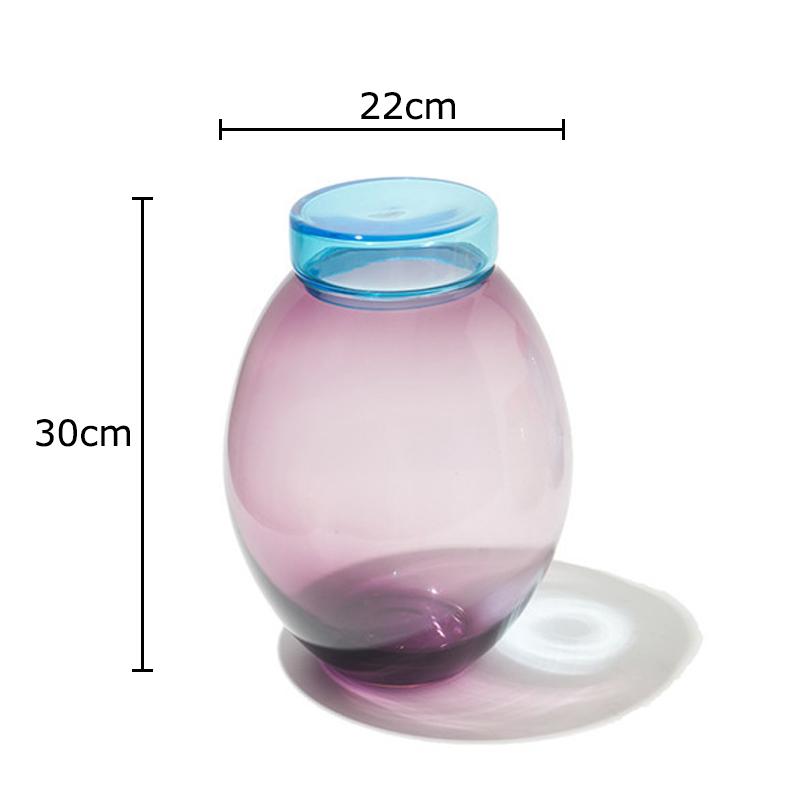 Candy Colored Glass Vase Lovely Flower Plant Pots Table Decoration Flowers Arrangement Floral Vases Room Aesthetic Decor