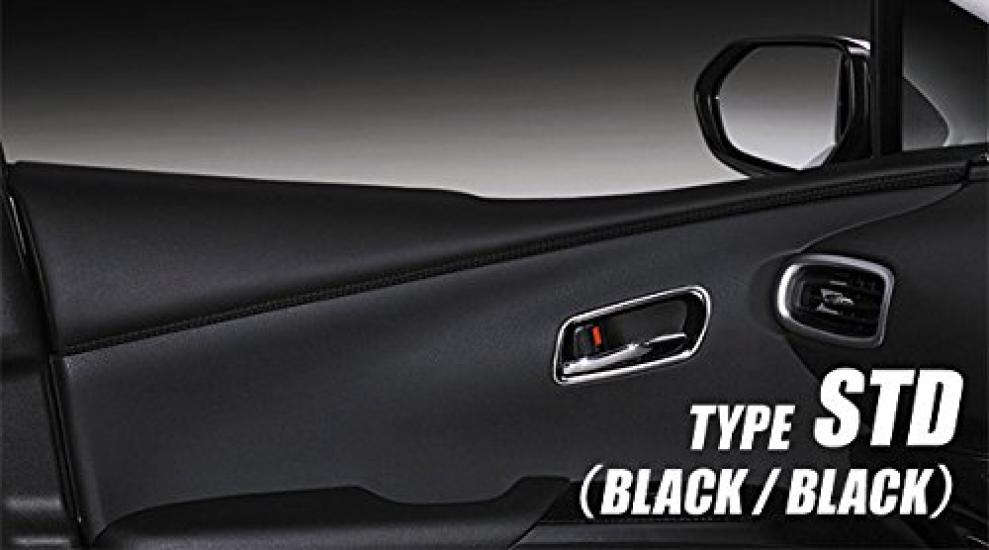 LANBO Door Leather Panel Prius 50 Series Black Leather Black Stitch Front Door Rear Car Accessories Car Parts Custom Luxury LDP-P50BK