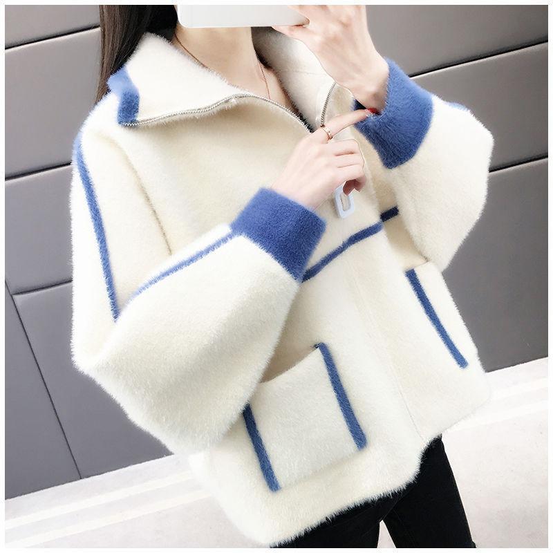 

Autumn and Winter Women s Fashion Bat Sleeve Long Sleeve Jacket Sweater Women s Loose Sweet College Knitted Cardigan One size белый