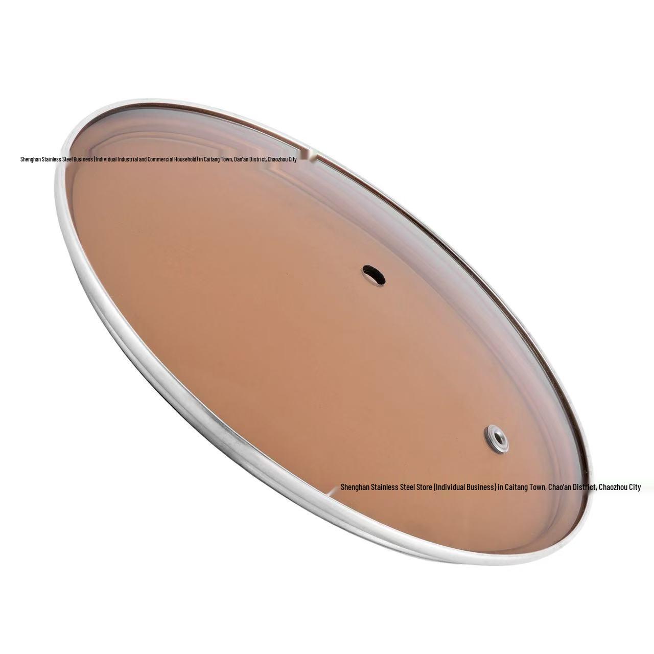 

Tempered Glass Pot Lid with 32cm Diameter, Tea Color, Anti-Overflow Design, Large Medium 40mm Hole. 16cm [158*175]