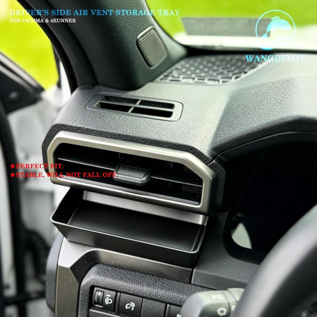 Car Air Vent Storage Tray for 2024 2025 2026 Tacoma and 2025 2026 4Runner | Driver Side, Extra Storage Organizer Box Accessories