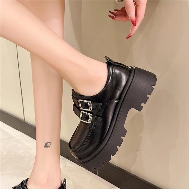 Fashion 2024 Autumn Fashion Shoes for Women Platform Casual Woman Pumps British Style Oxfords Round Toe Female Footwear Preppy New Retro