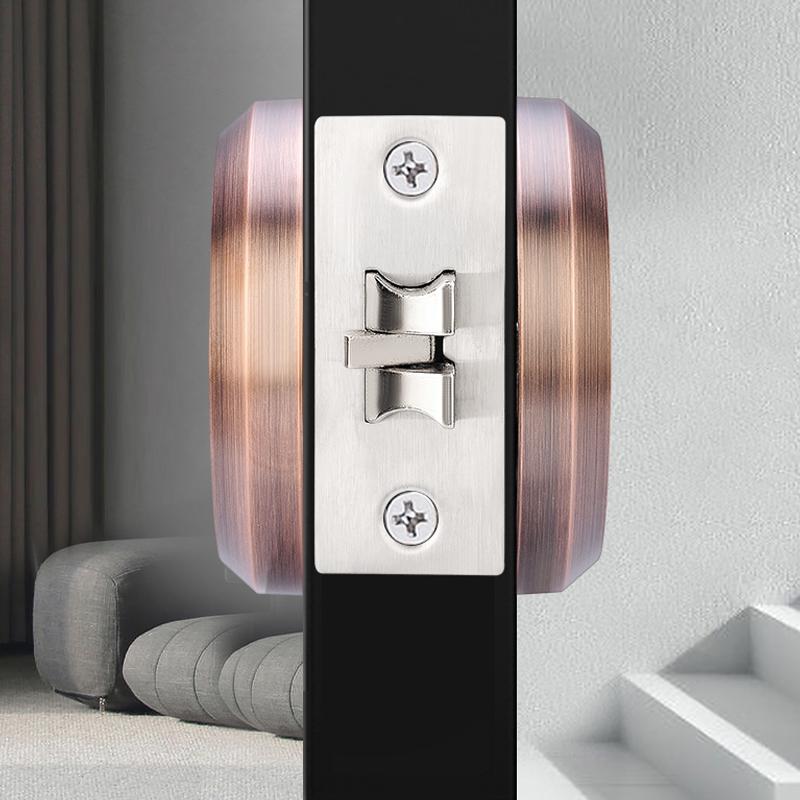 Hidden Door Handle Lock Invisible Recessed Single Side Pull Ring Stainless Steel Door Lock