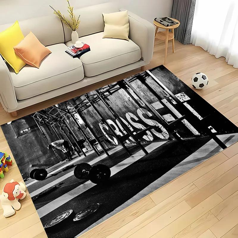 3D Printing GYM Theme Large Area Carpets for Home Living Room Children's Bedroom Sofa Doormat Kitchen Floor Rugs Anti-slipDecor