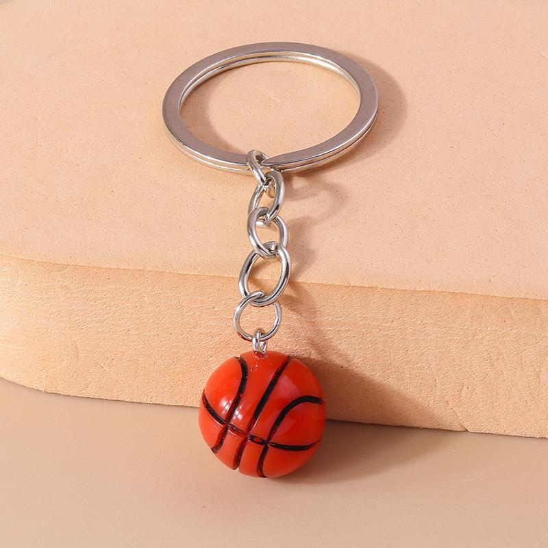 Cute Resin Simulated Sports Ball Keychain Football Rugby Key Ring Pendant for Women Girls Handbag Decor DIY Jewelry Gift