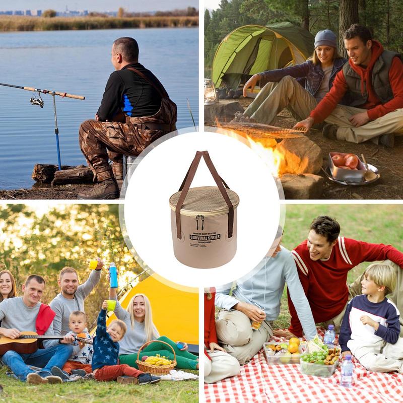 Foldable Camp Bucket 22L Camping Storage Folding Bucket Easy Hold Wash Basin Bucket For Fishing Good Hiking Picnics