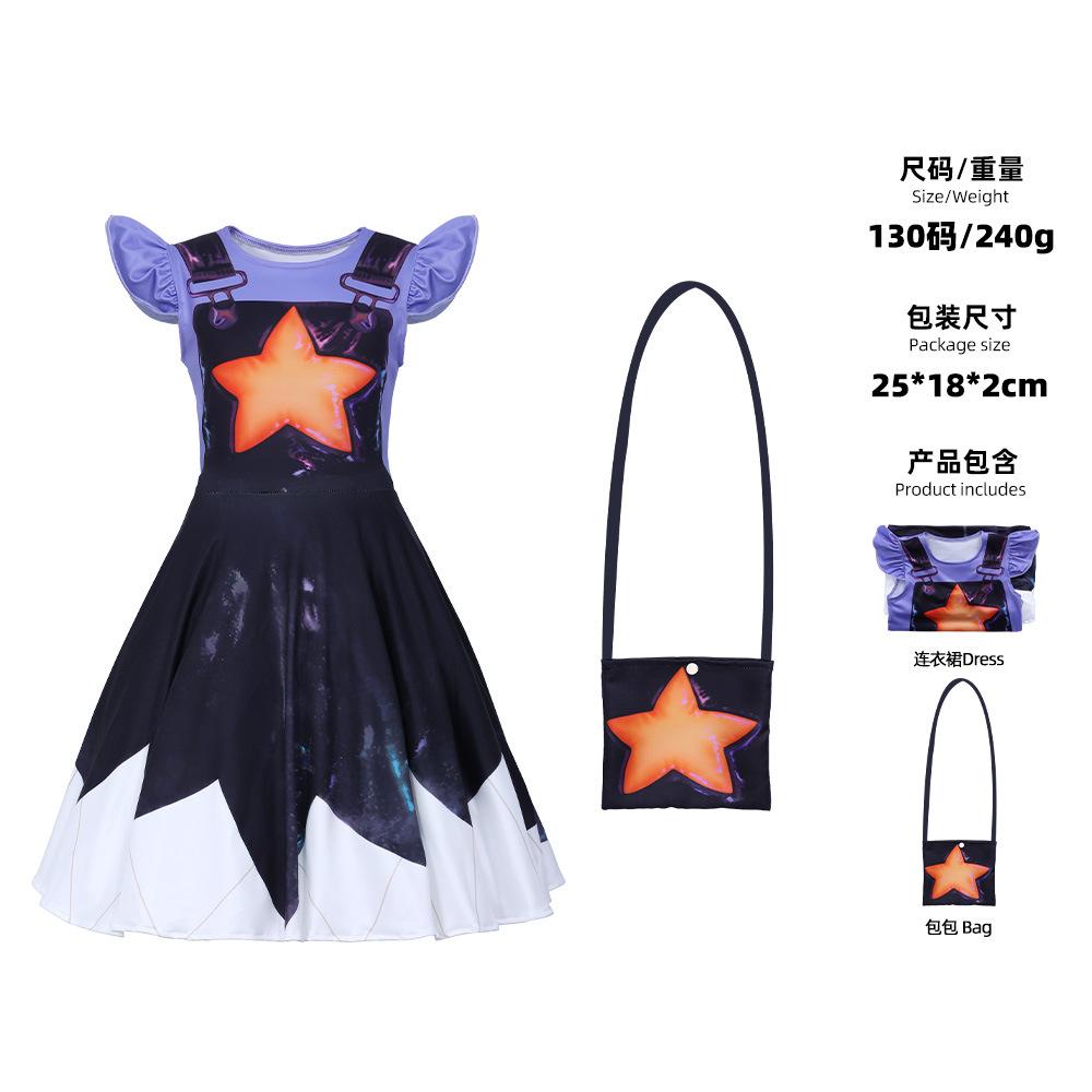 Poppy's Playtime Lily Flying Sleeves Cos Skirt Girls Party Dress Performance Dress