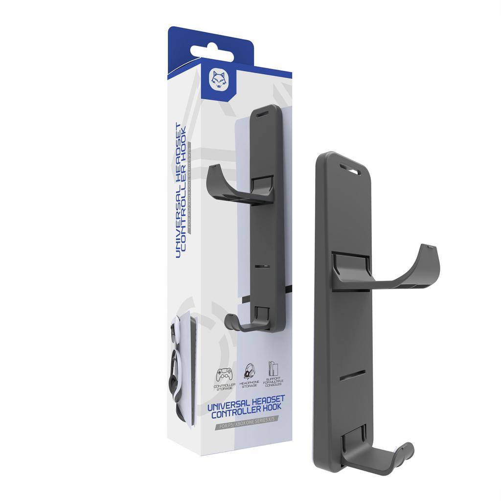 Game Console Side Hanger for Controller & Headset Side Mount Holder Organizer for PS5 Slim Side Hanging Storage Bracket