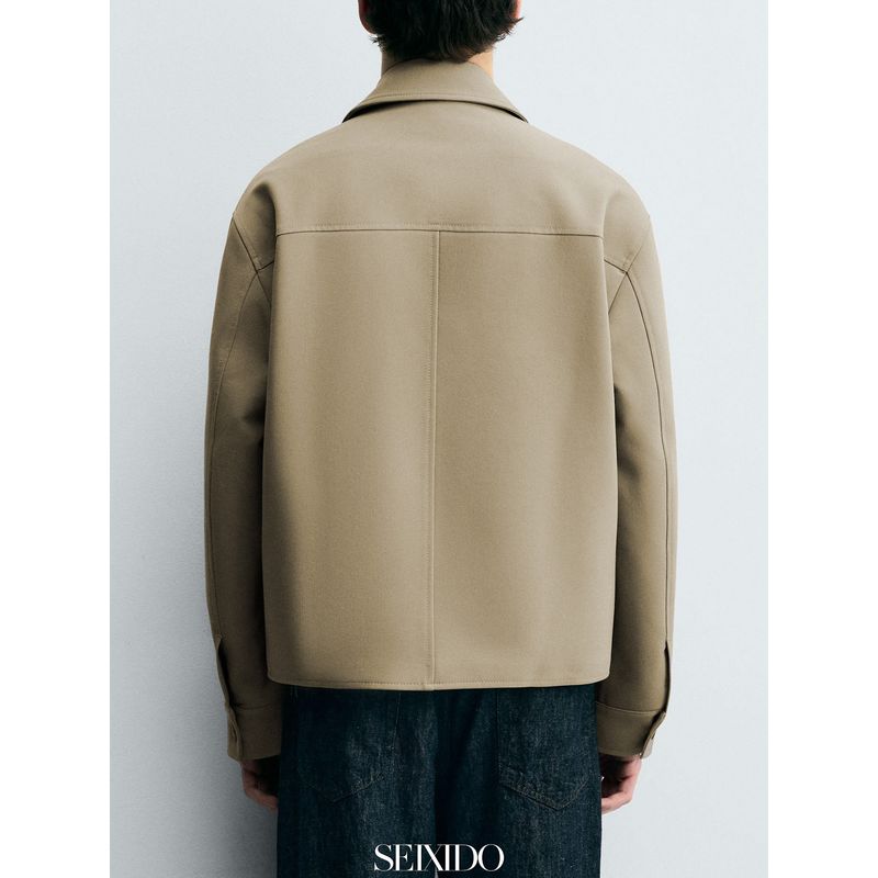 Cabinet 549! New Autumn Men's Clothing Boxy Fit Lapel Loose Shirt 6861390 500 Casual Jacket for Men