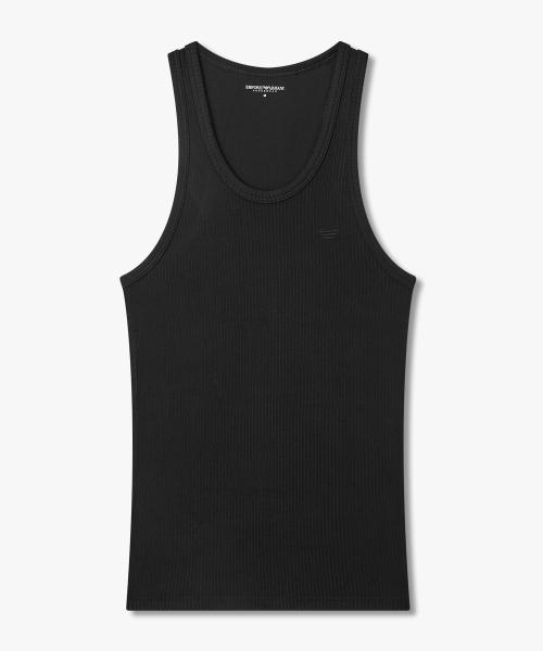 

[Emporio Armani Underwear] Мужская ребристая майка для дома 0816113003 [Доставка из Кореи] 100% Оригинал Black - S