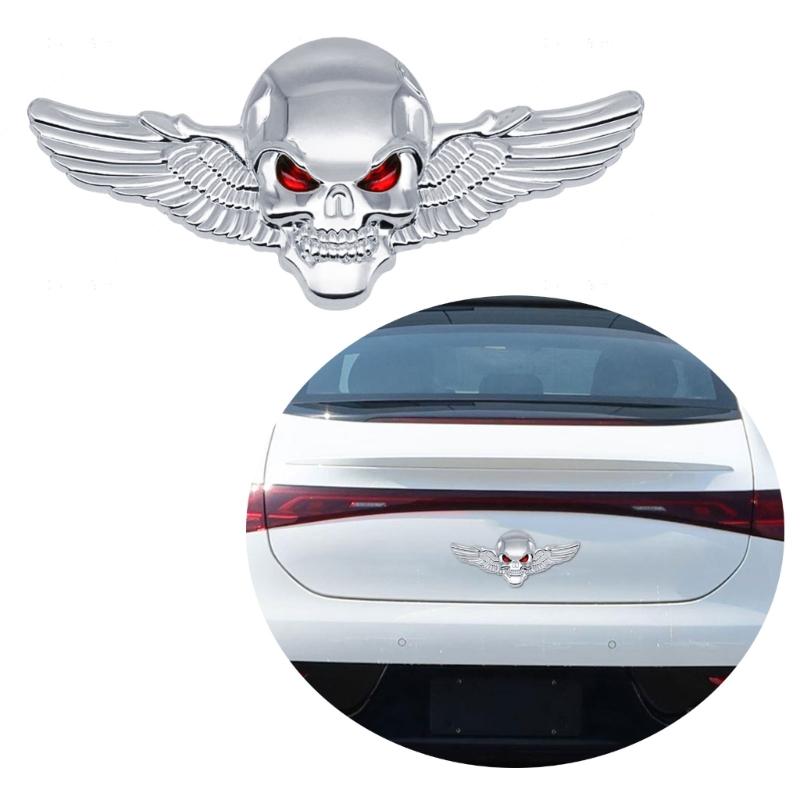 3D Metal Devil Skull Car Emblems Sticker Auto Badge Sticker Bumper Decal for Car SUV Truck Motorbike
