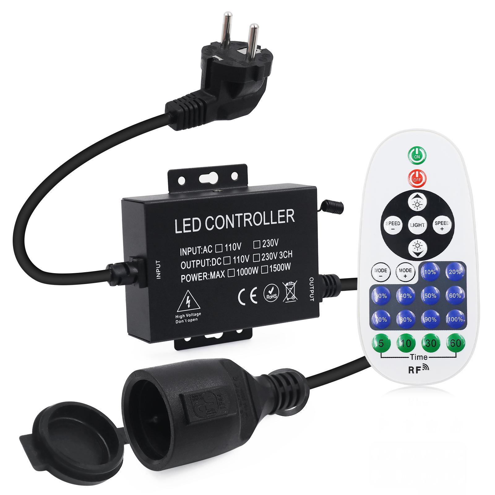 

Контроллер для одноцветной светодиодной ленты AC 110В 220В Набор EU/UK/US/AU с РЧ-пультом